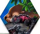 El León Marino Con Las Iguanas Marinas